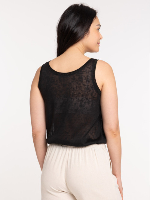 Débardeur noir femme
