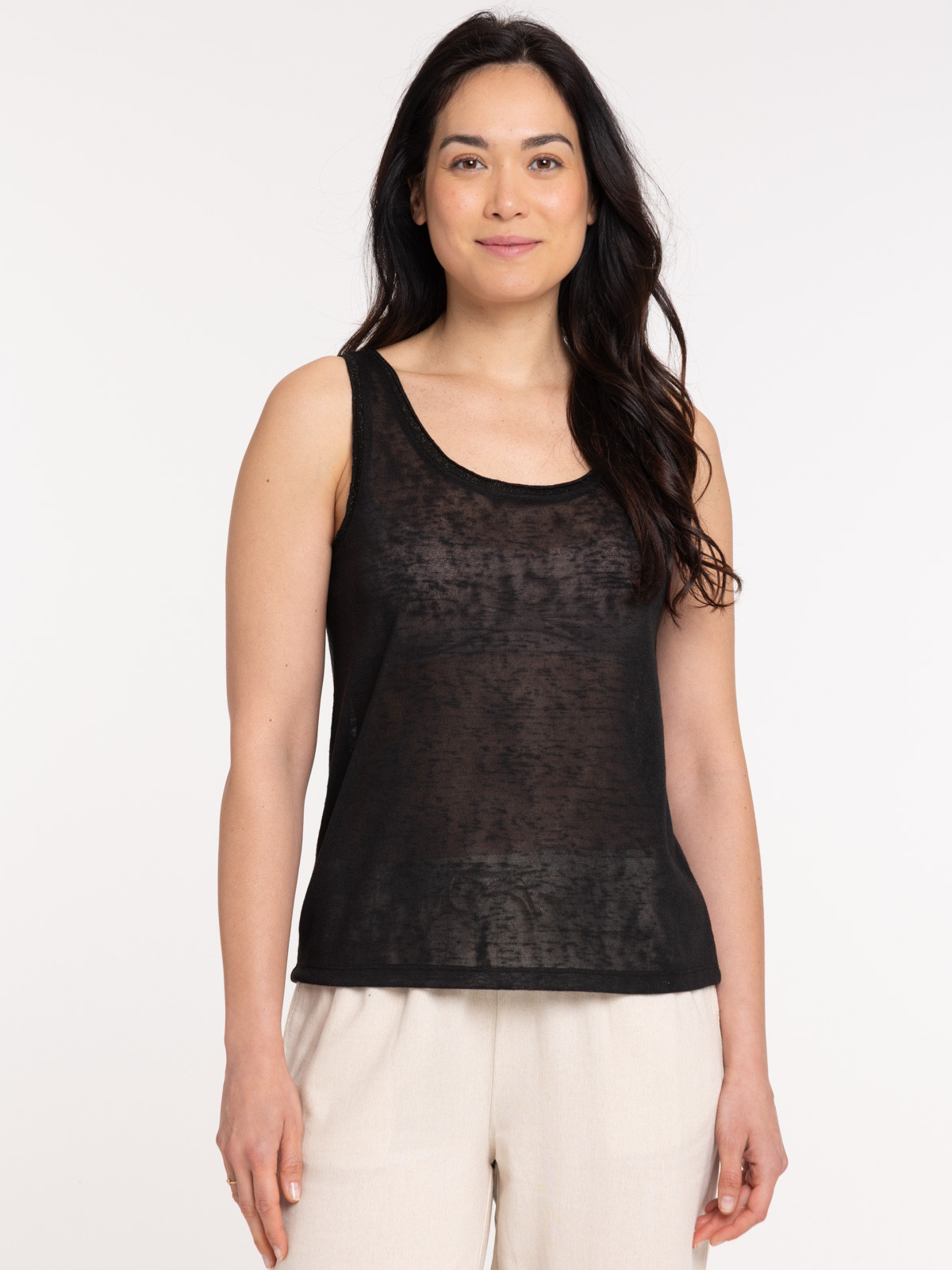 Débardeur noir femme