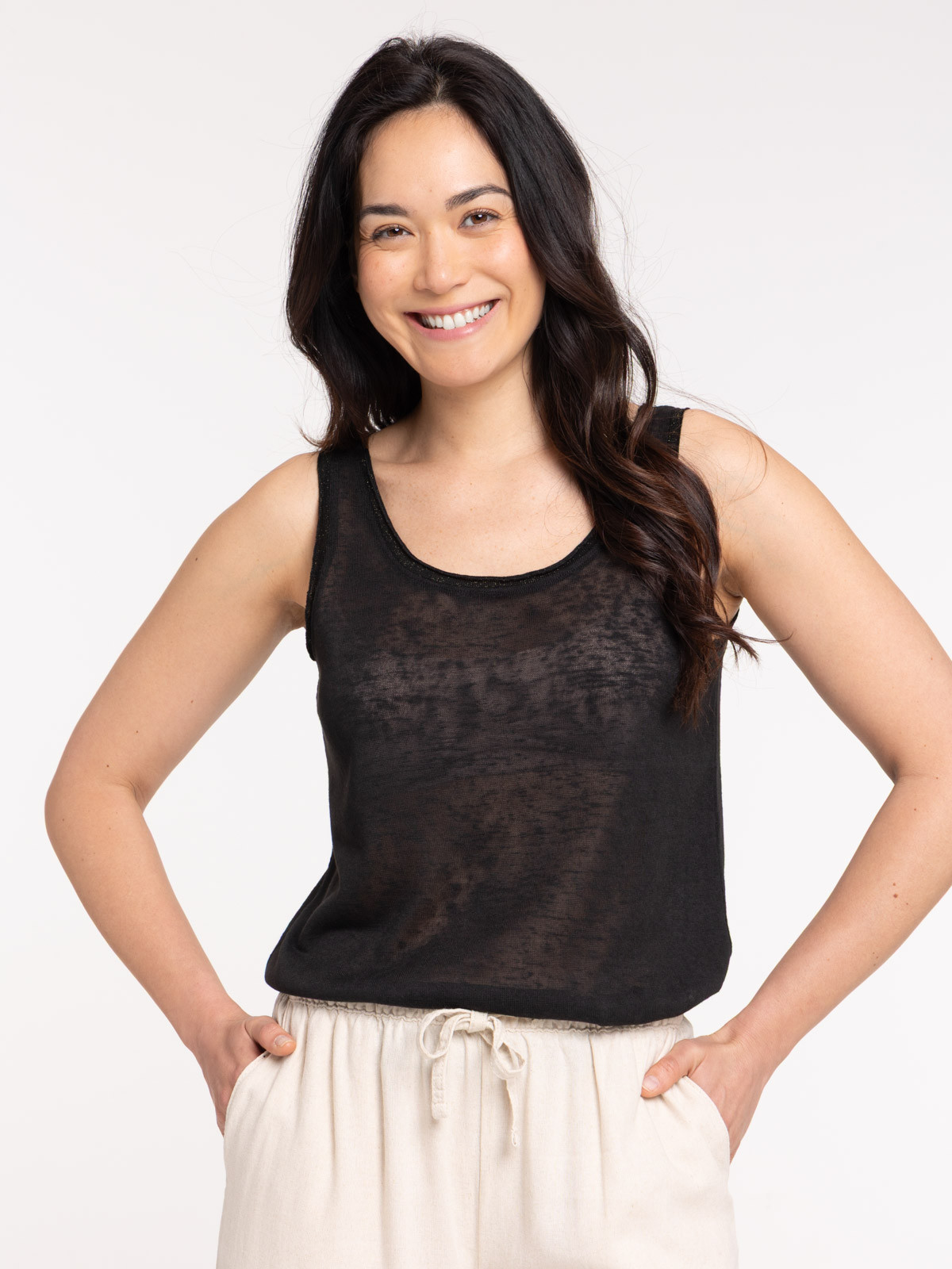 Débardeur noir femme