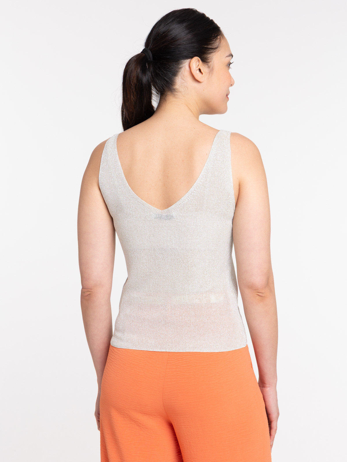 Débardeur écru brillant femme Débardeur écru brillant femme