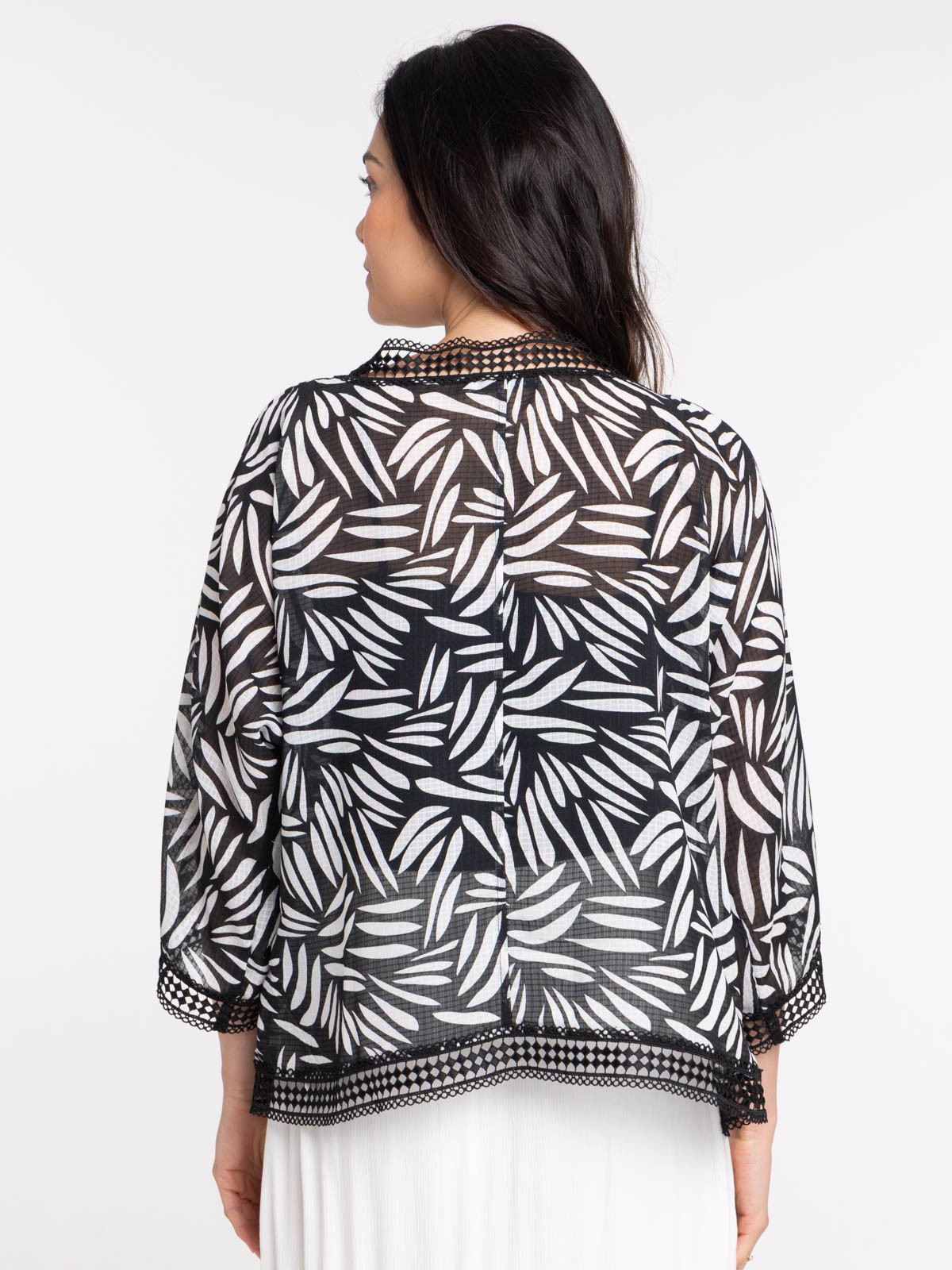 Veste noire imprimée femme