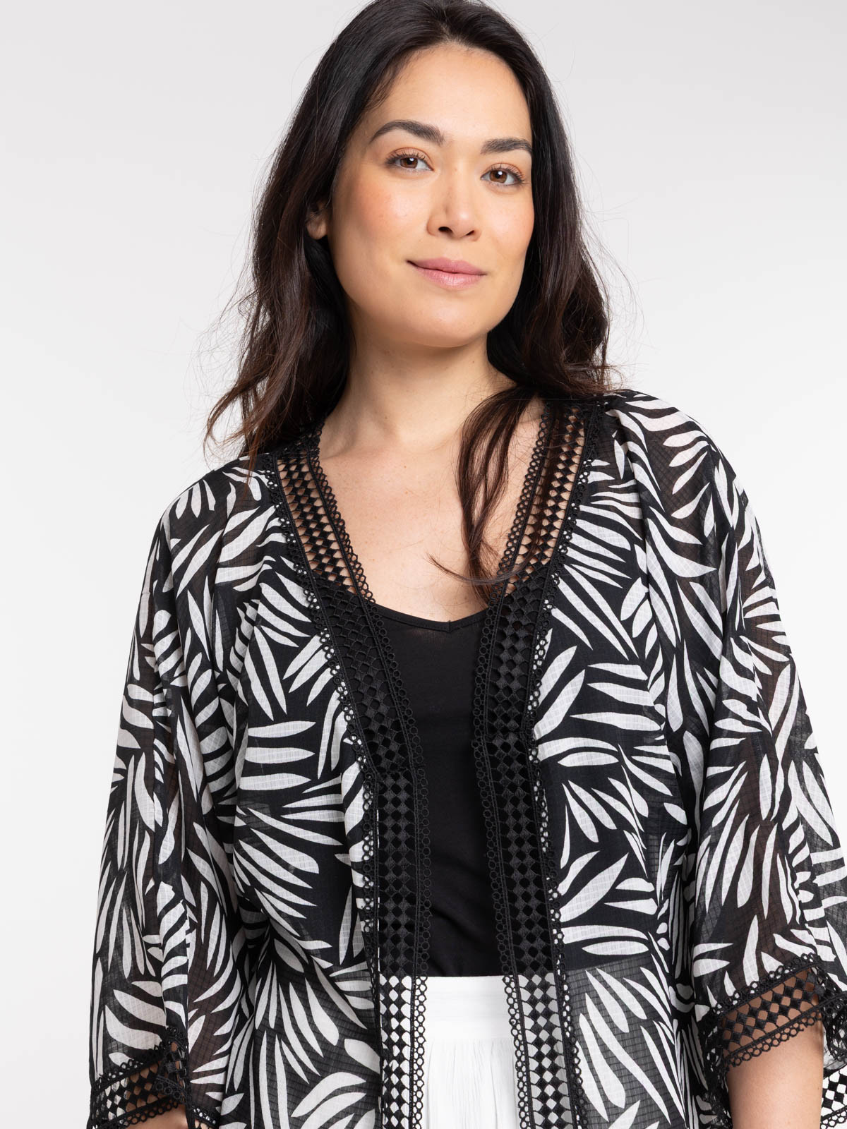 Veste noire imprimée femme