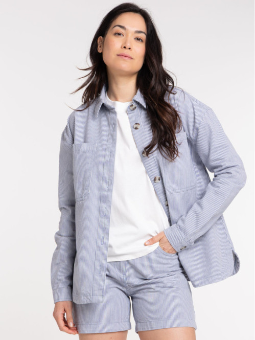 Veste femme rayée stormy blue