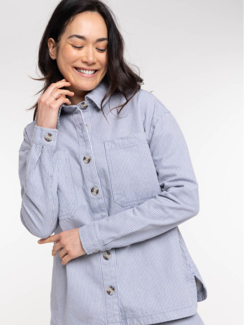 Veste femme rayée stormy blue