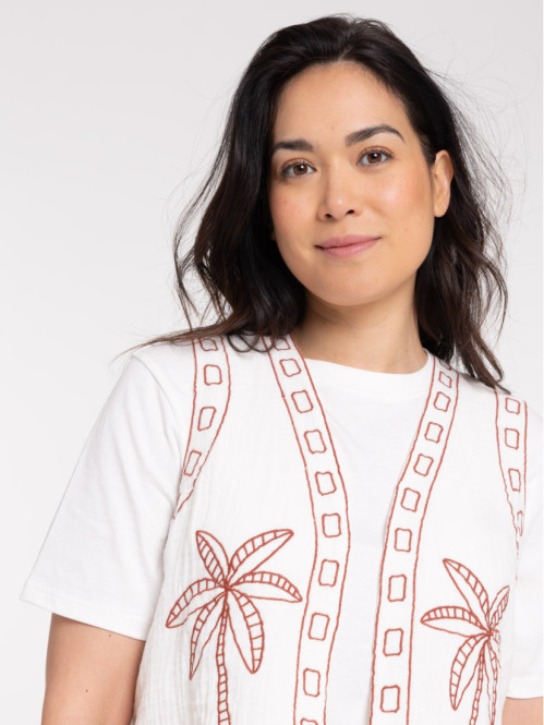 Veste brodée sans manches...