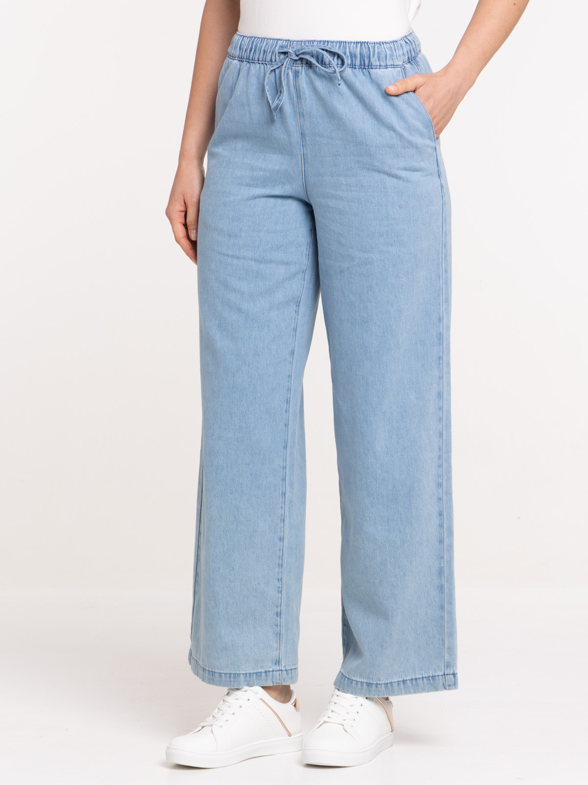Jean femme wide leg double stone
