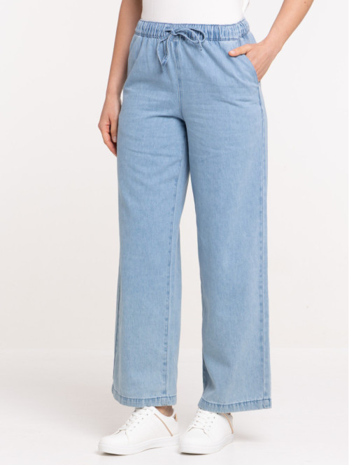 Jean femme wide leg double...
