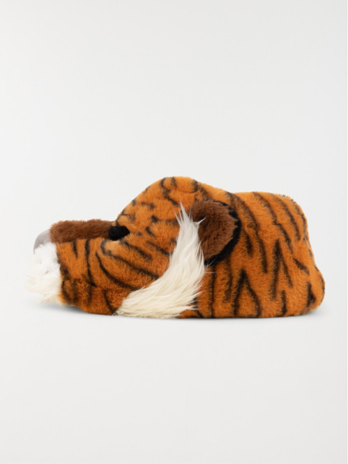 Chaussons tigre peluche homme (40-45)