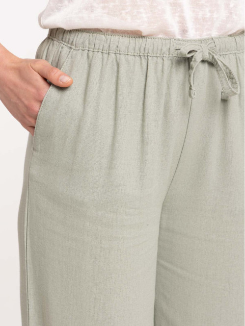 Pantalon coloris mousse clair femme