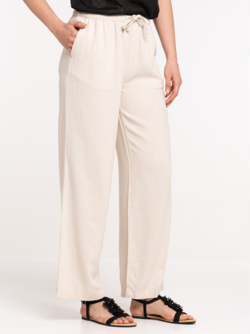 Pantalon coloris naturel femme