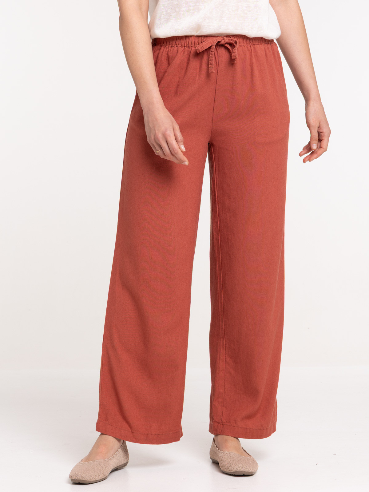 Pantalon coloris marsala femme