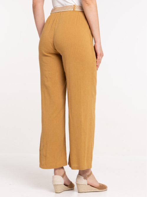 Pantalon caramel large...