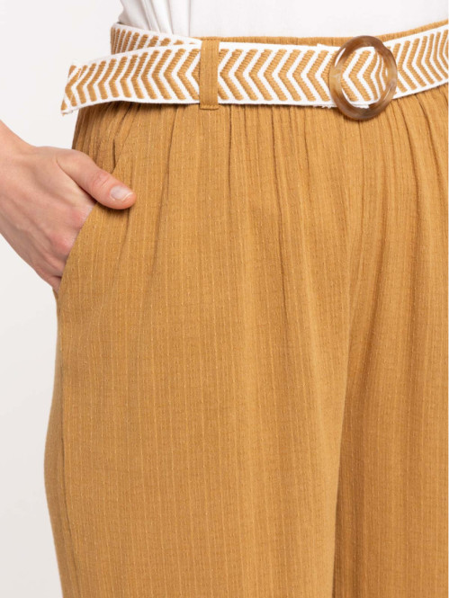 Pantalon caramel large...