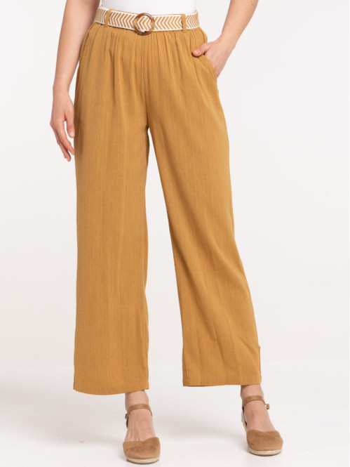 Pantalon caramel large...