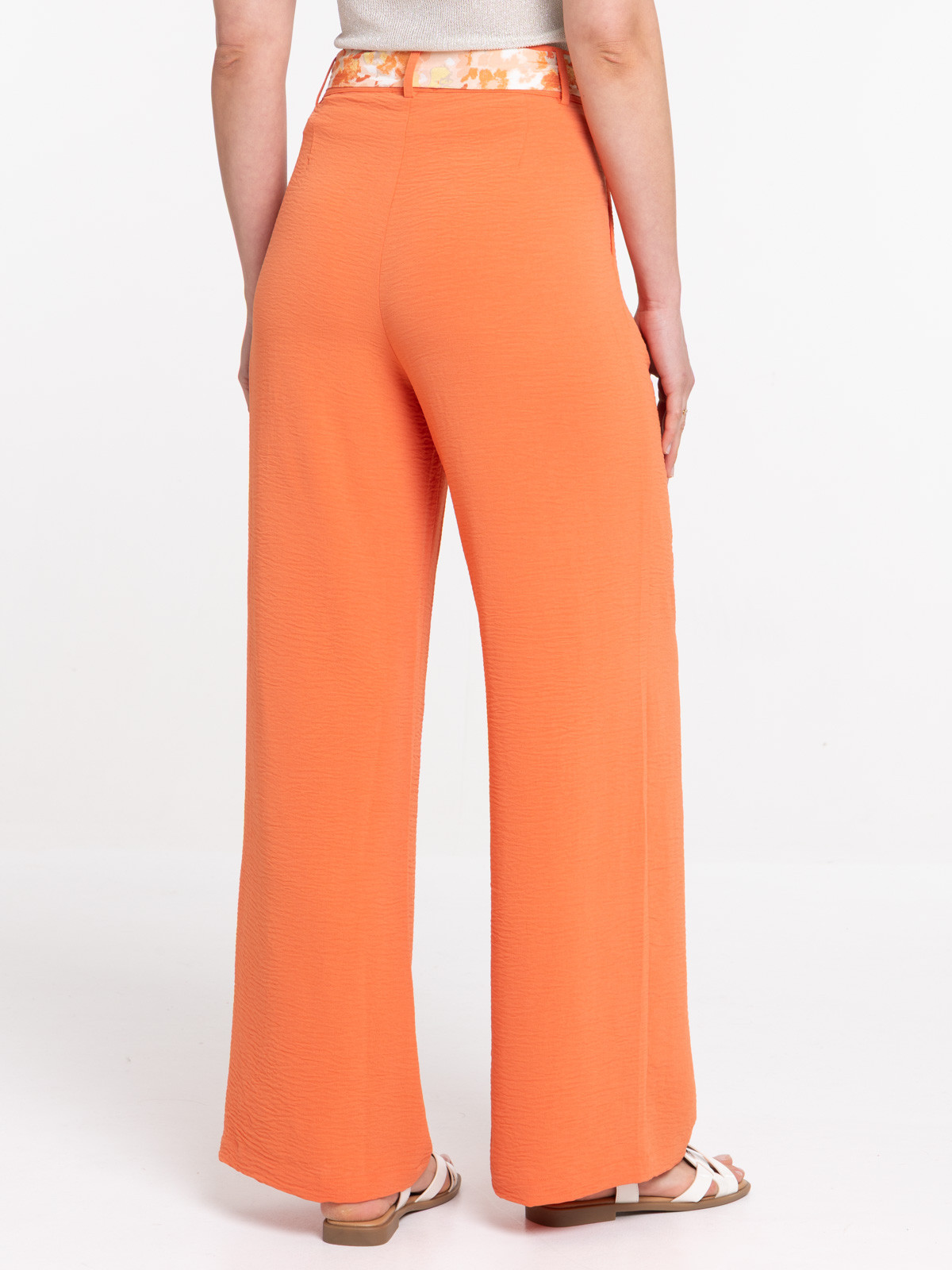 Pantalon large ceinture fleurie femme Pantalon large ceinture fleurie femme