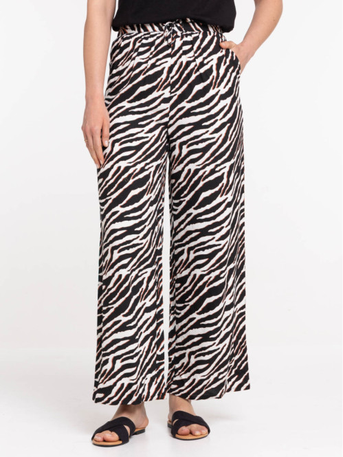 Pantalon large imprimé femme