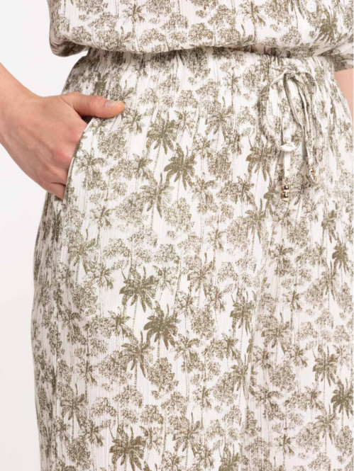 Pantalon imprimé végétal femme