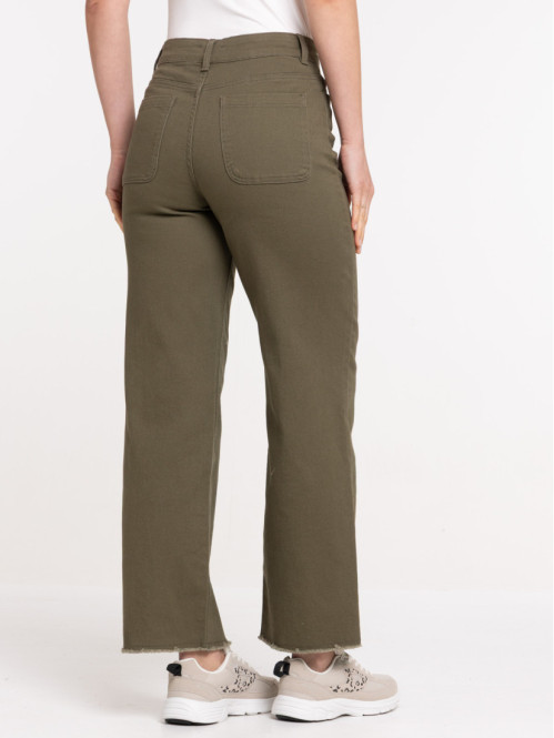 Pantalon large boutonné femme