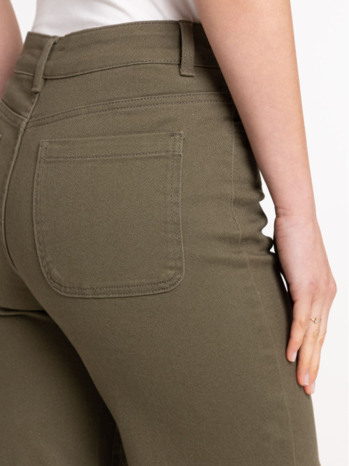 Pantalon large boutonné femme