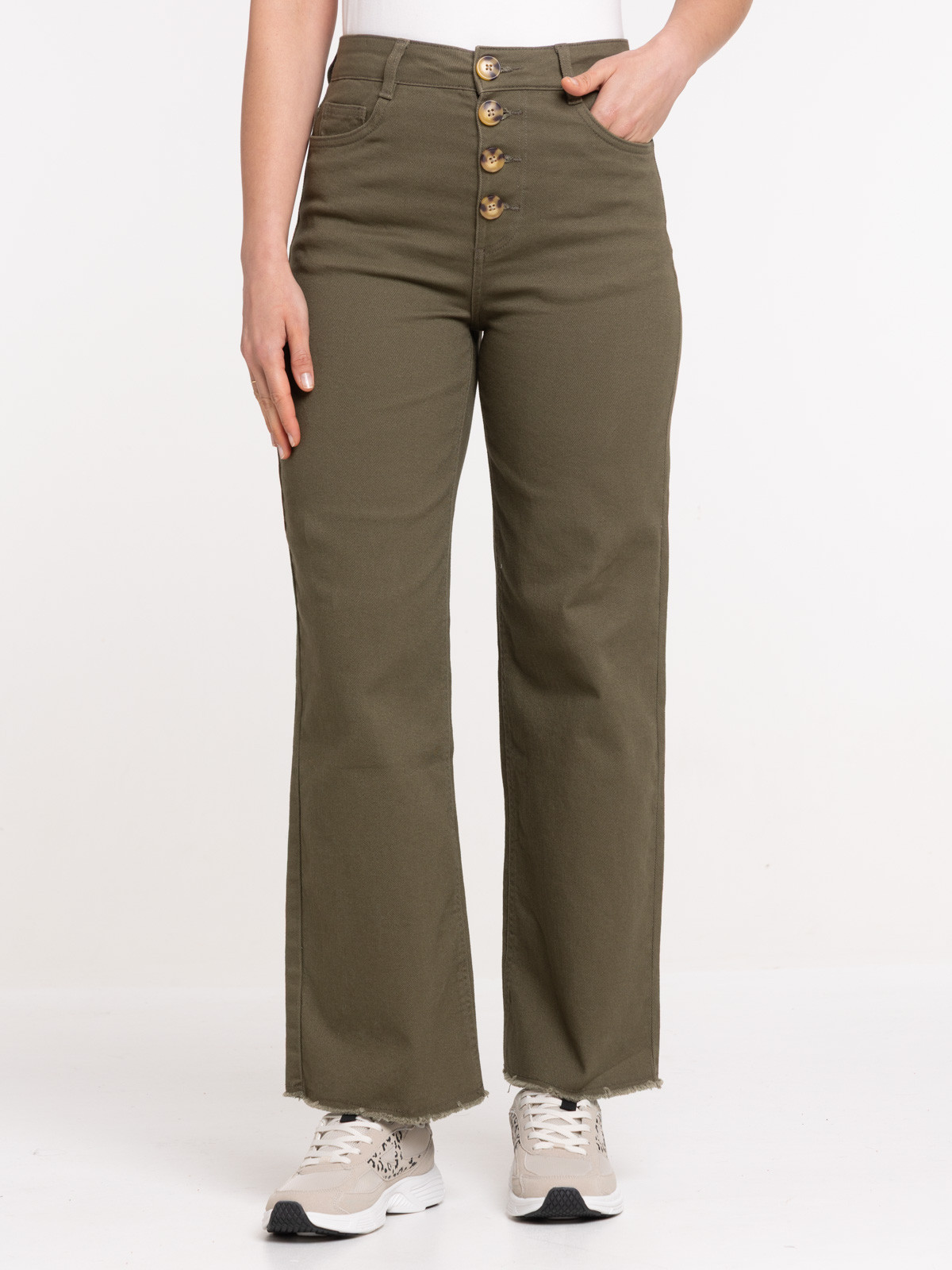 Pantalon large boutonné femme Pantalon large boutonné femme