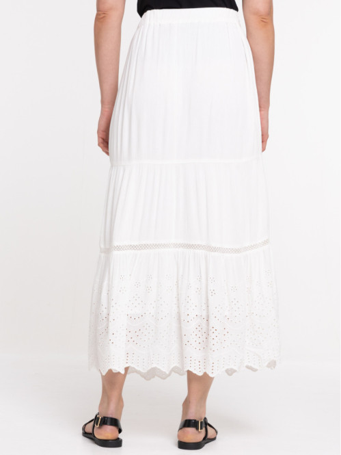 Jupe longue écru femme