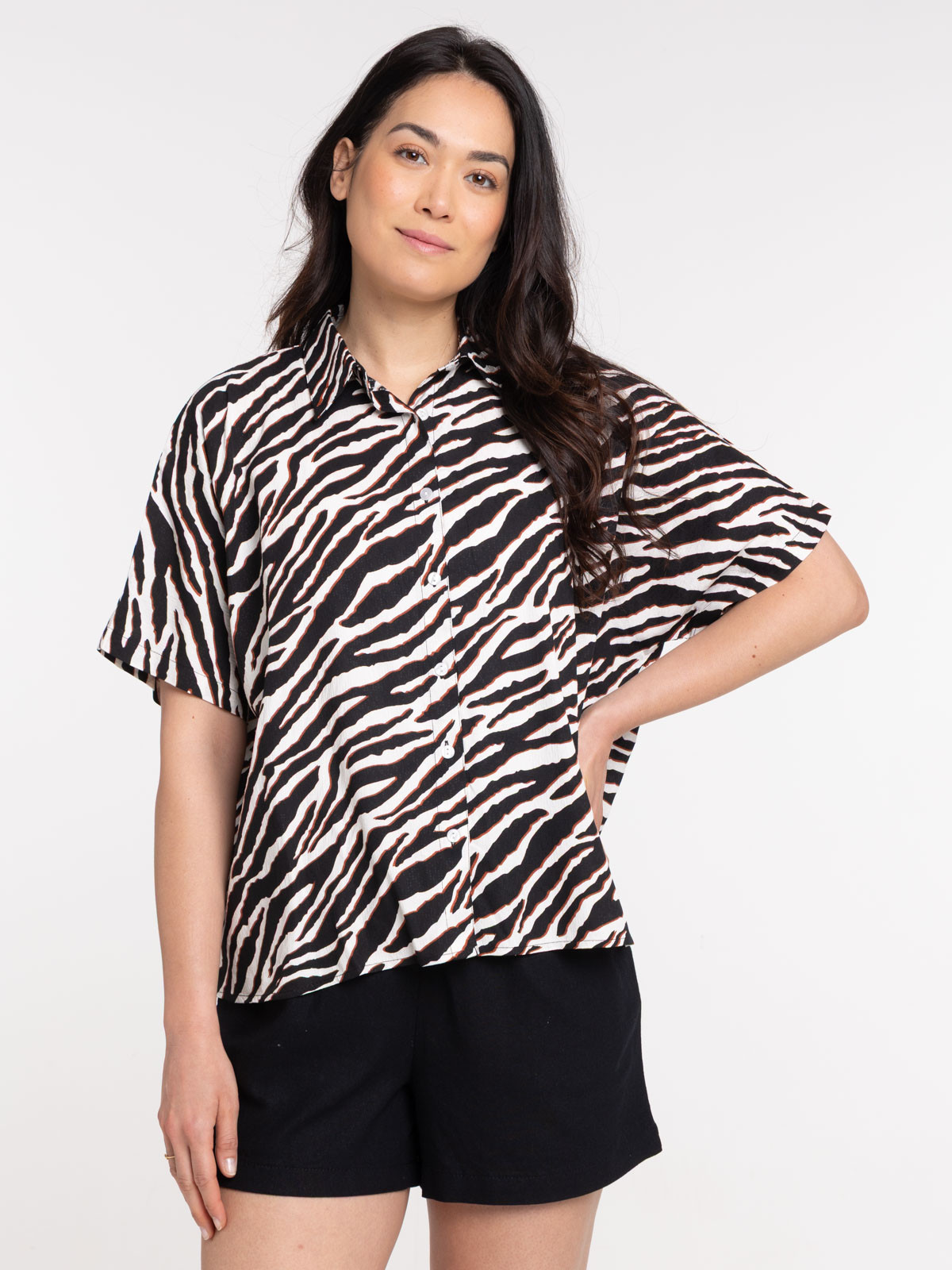 Chemise motif animalier femme
