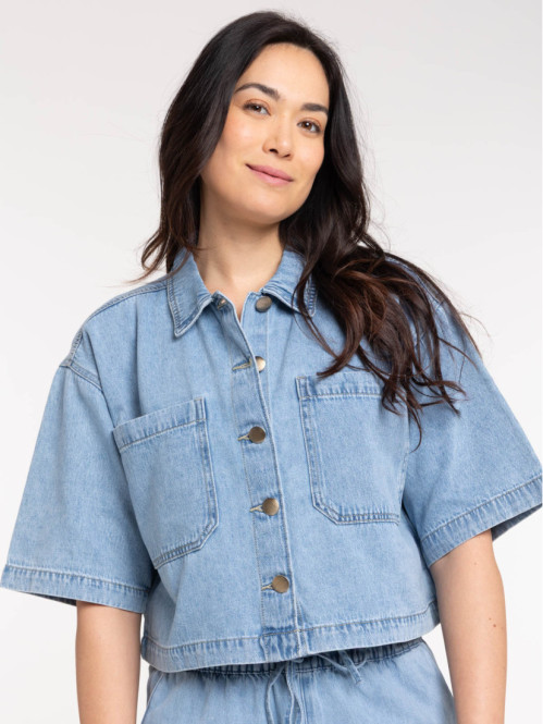 Chemise en jean courte femme