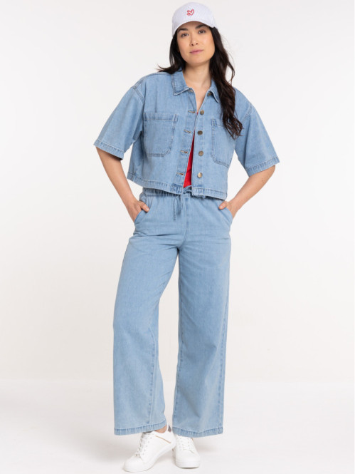 Chemise en jean courte femme