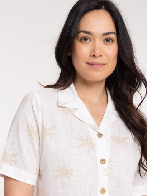 Chemise courte femme motif...