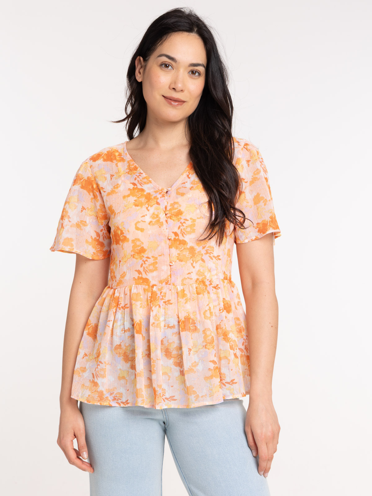Blouse voile fleuri femme Blouse voile fleuri femme