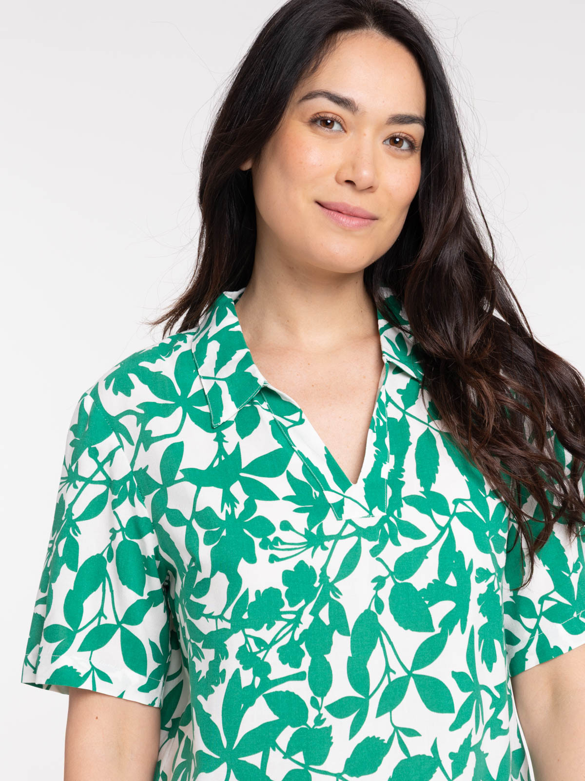 Blouse motif végétal femme