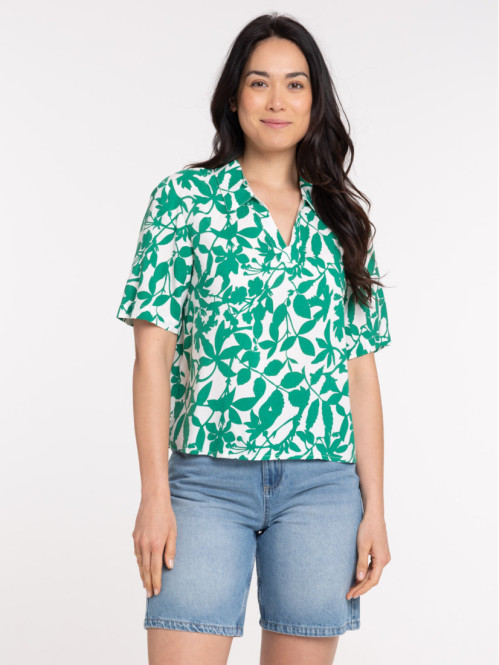 Blouse motif végétal femme