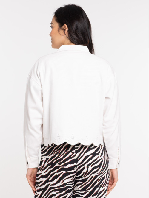 Veste écru festonnée femme