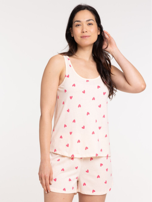 Pyjama court coeurs femme Pyjama court coeurs femme