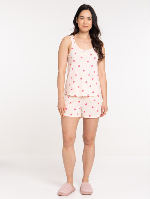 Pyjama court coeurs femme Pyjama court coeurs femme