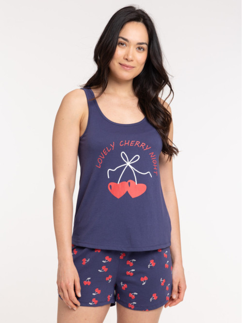 Pyjama court cerises femme Pyjama court cerises femme