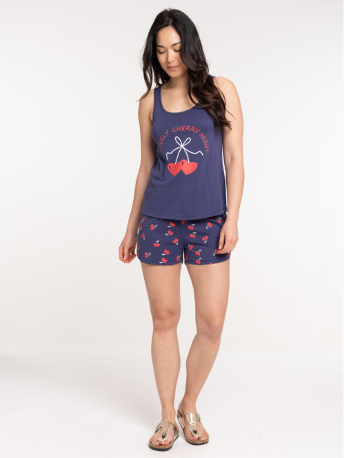 Pyjama court cerises femme Pyjama court cerises femme