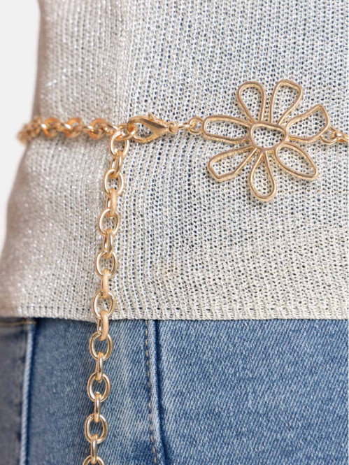 Ceinture motif fleur métal...