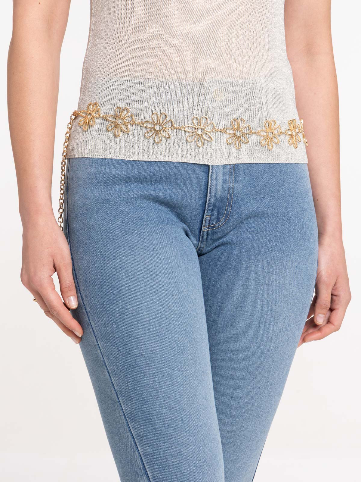 Ceinture motif fleur métal doré femme Ceinture motif fleur métal doré femme