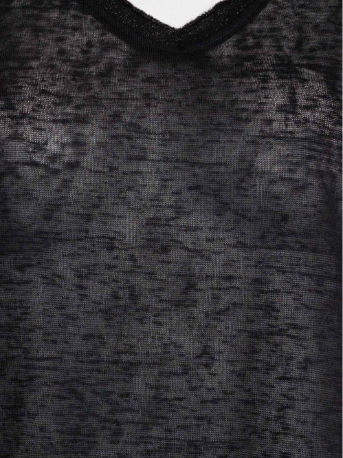 T-shirt col V noir grande...