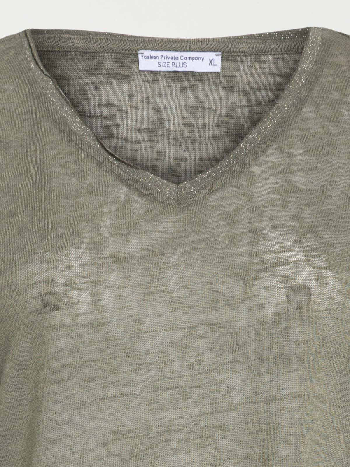 T-shirt col V vert grande taille femme T-shirt col V vert grande taille femme