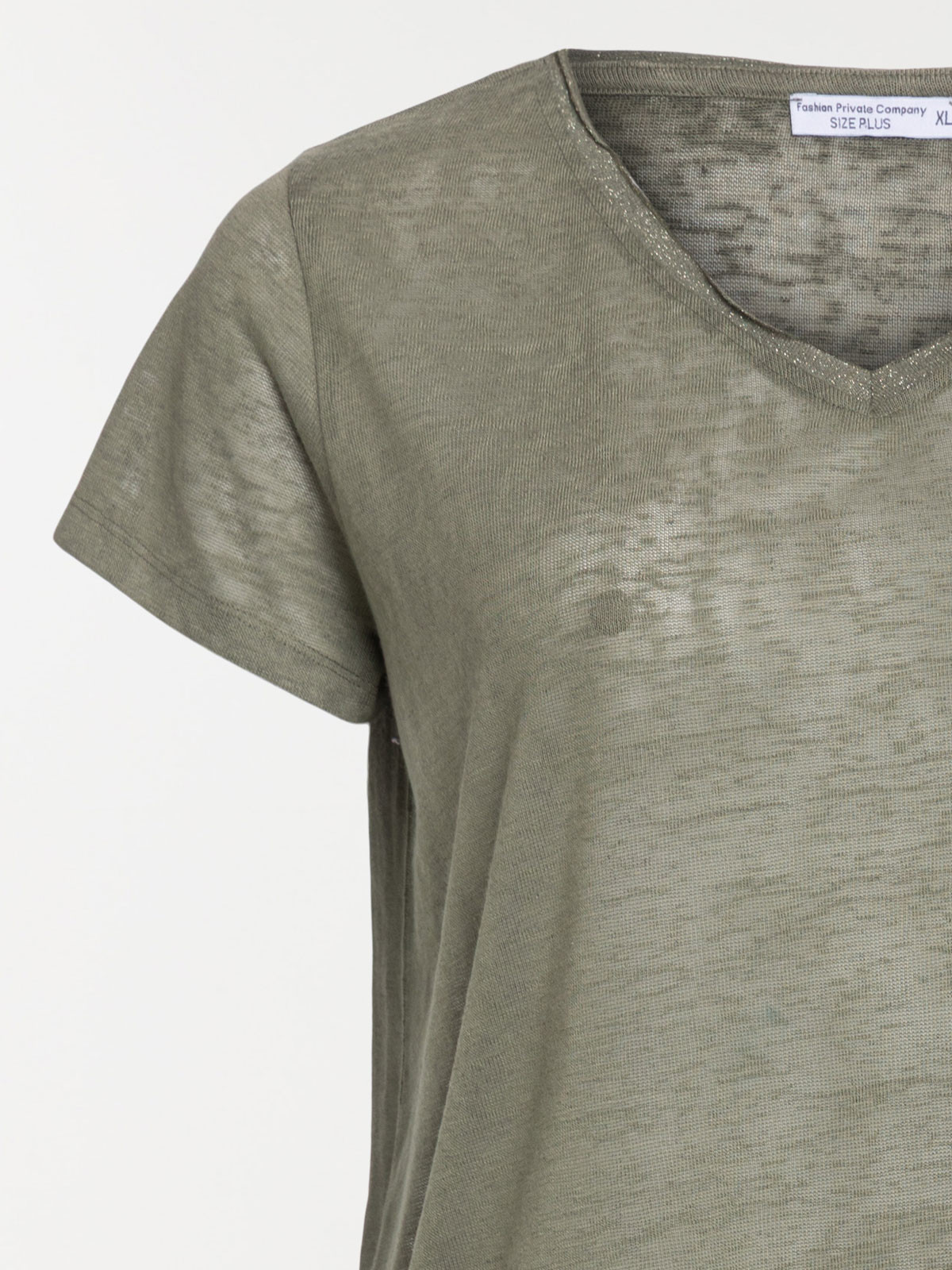 T-shirt col V vert grande taille femme T-shirt col V vert grande taille femme