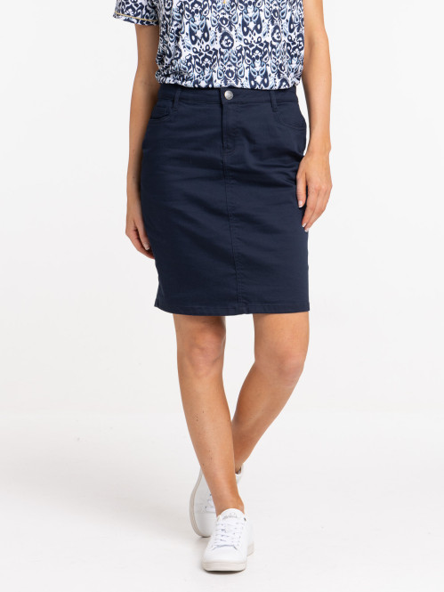 Jupe droite marine navy femme