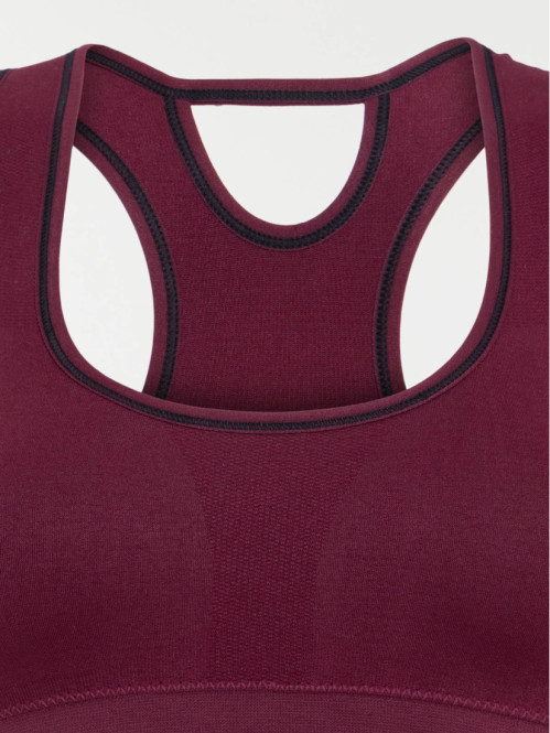 Brassière sport bordeaux...