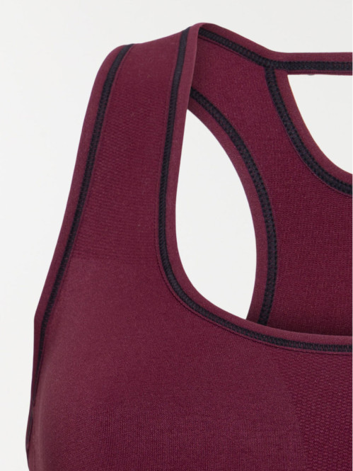 Brassière sport bordeaux...