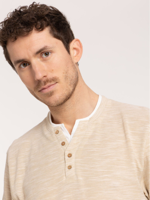 T-shirt col tunisien homme