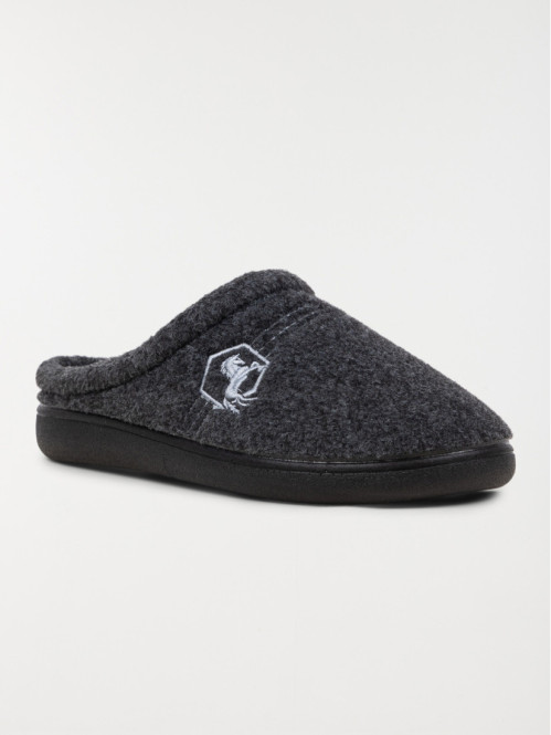 Chausson gris cheval brodé homme (40-45) Chausson gris cheval brodé homme (40-45)