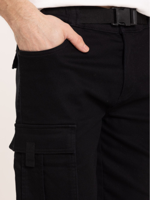 Bermuda cargo noir homme