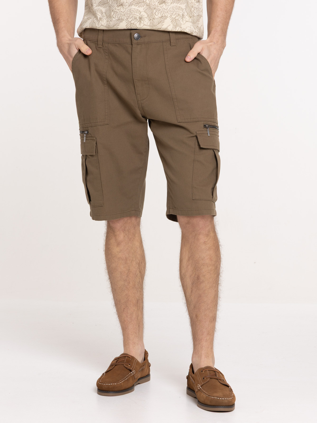Bermuda cargo coloris earth homme