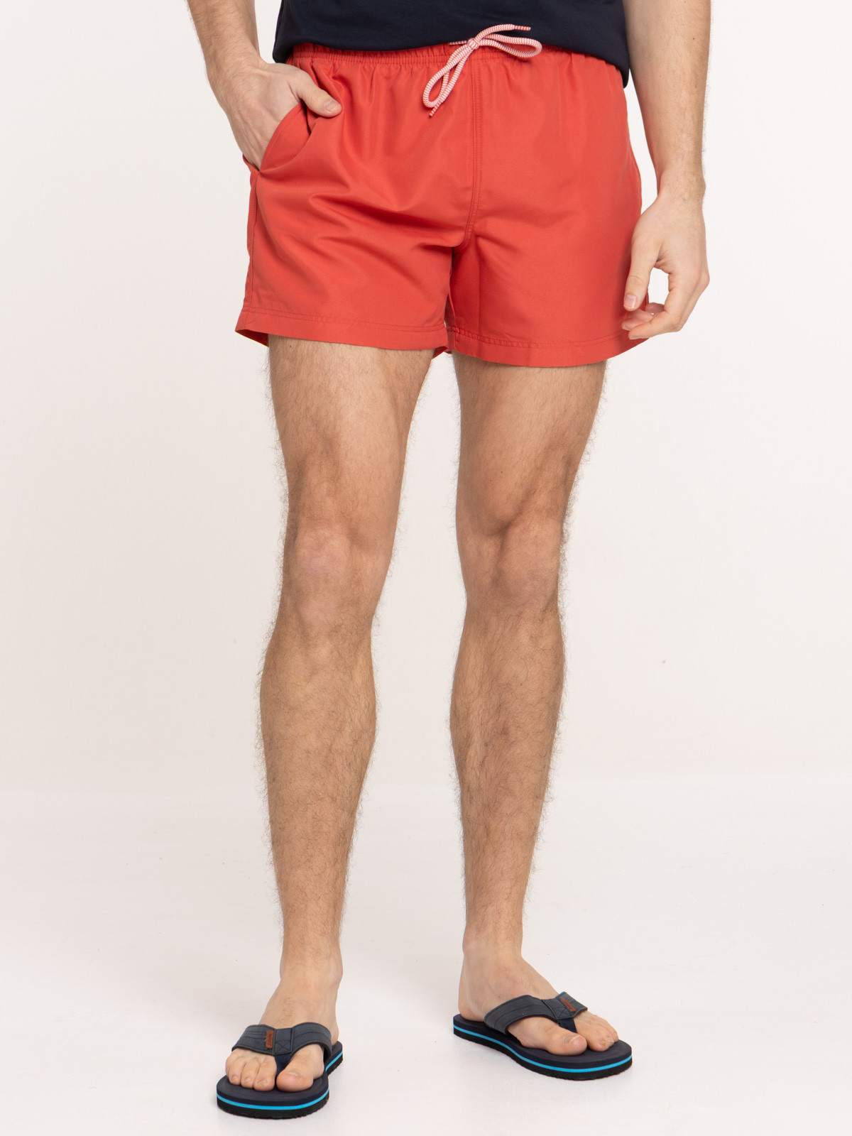 Short de bain rouge brûlé homme